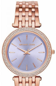 Michael Kors Darci Purple Dial Rose Gold Steel Strap Watch for Women - MK3400