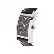 Emporio Armani Black Dial Black Leather Strap Watch For Men - AR0143