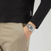 Emporio Armani Meccanico Automatic Silver Dial Silver Steel Strap Watch for Men - AR60006
