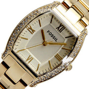 Fossil Wallace Gold Tone Dial Gold Steel Strap Watch for Women - ES3176