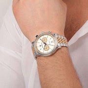 Maserati Legend Chronograph Ivory White Dial Two Tone Steel Strap Watch For Men - R8873638002