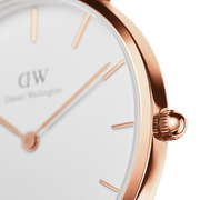 Daniel Wellington Petite Dover Quartz White Dial White NATO Strap Watch For Women - DW001000313