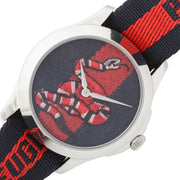 Gucci Le Marche Des Merveilles Blue Red Dial Blue Red Nylon Strap Unisex Watch - YA126493