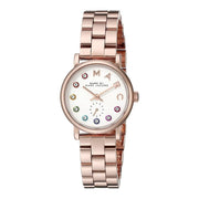 Marc Jacobs Baker Dexter White Dial Rose Gold Steel Strap Watch for Women - MBM3443
