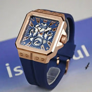 Guess Leo Chronograph Blue Dial Blue Silicone Strap Watch For Men - GW0637G3