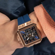 Guess Leo Chronograph Blue Dial Blue Silicone Strap Watch For Men - GW0637G3