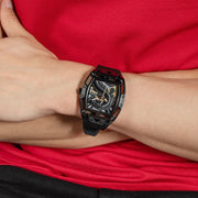 Guess Legend Analog Black Dial Black Rubber Strap Watch For Men - GW0648G1