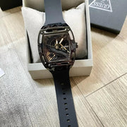Guess Legend Analog Black Dial Black Rubber Strap Watch For Men - GW0648G1