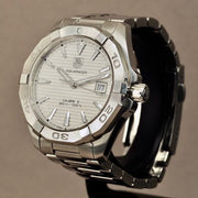 Tag Heuer Aquaracer Automatic White Dial Silver Steel Strap Watch for Men - WAY2111.BA0928