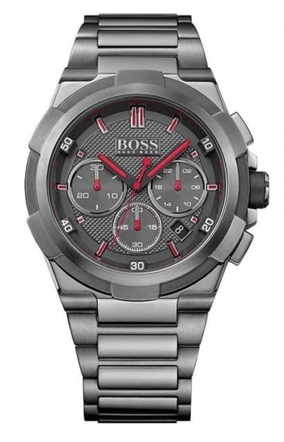 Hugo Boss Supernova Chronograph Grey Dial Grey Steel Strap Watch for Men - 1513361