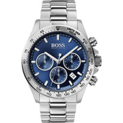 Hugo Boss Talent Chronograph Blue Dial Silver Steel Strap Watch for Men - 1513582