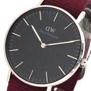 Daniel Wellington Classic Roselyn Black Dial Maroon Nylon Strap Watch For Women - DW00100274