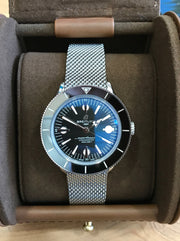 Breitling Superocean Heritage '57 Black Dial Silver Mesh Bracelet Watch for Men - A10370121B1A1