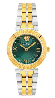 Versace Daphnis Quartz Green Dial Two Tone Steel Strap Watch for Women - VEOCA0424