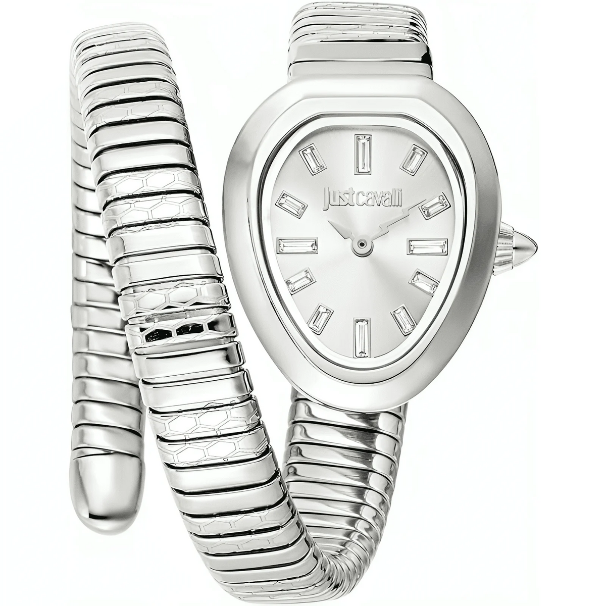 Just Cavalli Aversa Silver Dial Silver Steel Strap Watch for Women - JC1L222M0015
