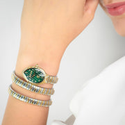 Just Cavalli Specchio Green Dial Two Tone Steel Strap Watch for Women - JC1L323M0055