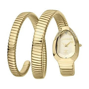 Just Cavalli Serpente Metallica White Dial Gold Steel Strap Watch for Women - JC1L208M0035