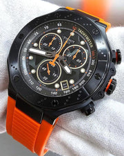 Tissot T Race Chronograph Black Dial Orange Rubber Strap Watch for Men - T141.417.37.051.02