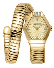 Just Cavalli Lunara Gold Dial Gold Steel Strap Watch for Women - JC1L397M0035