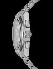 Emporio Armani Federico Chronograph Green Dial Silver Steel Strap Watch for Men - AR11640