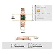 Emporio Armani Genni Green Dial Rose Gold Steel Strap Watch for Women - AR11641