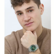 Hugo Boss Candor Green Dial Silver Steel Strap Watch for Men - 1514079