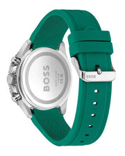 Hugo Boss Runner Chronograph Black Dial Green Silicone Strap Watch for Men - 1514246