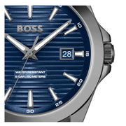 Hugo Boss Strike Blue Dial Gunmetal Grey Steel Strap Watch for Men - 1514175