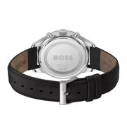 Hugo Boss Avery Chronograph Blue Dial Black Leather Strap Watch for Men - 1514156