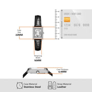 Emporio Armani Two Hand Crystals Silver Dial Black Leather Strap Watch for Women - AR11623