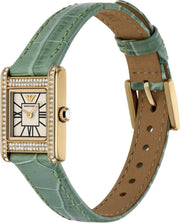 Emporio Armani Classic White Dial Green Leather Strap Watch for Women - AR11661