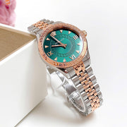 Versace Hellenyium Quartz Green Dial Two Tone Steel Strap Watch for Women - VE2S00422