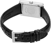 Emporio Armani Two Hand Crystals Silver Dial Black Leather Strap Watch for Women - AR11623