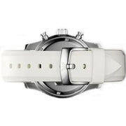 Emporio Armani Sportivo Chronograph White Dial White Rubber Strap Watch for Men - AR5947