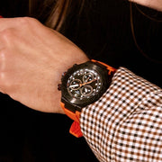 Tissot T Race Chronograph Black Dial Orange Rubber Strap Watch for Men - T141.417.37.051.02