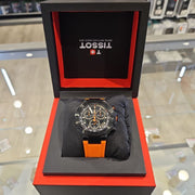 Tissot T Race Chronograph Black Dial Orange Rubber Strap Watch for Men - T141.417.37.051.02