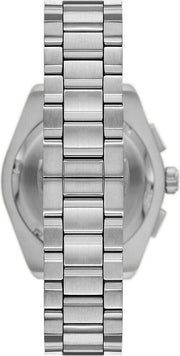 Emporio Armani Federico Chronograph Green Dial Silver Steel Strap Watch for Men - AR11640