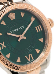 Versace Hellenyium Quartz Green Dial Two Tone Steel Strap Watch for Women - VE2S00422