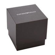 Emporio Armani Minimalist Quartz Gold Dial Brown Leather Strap Watch for Men - AR11610
