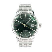 Seiko Presage Cocktail Time Automatic Green Dial Silver Steel Strap Watch for Men - SRPE15J1