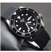 Seiko 5 Sports SKX Series Automatic Black Dial Black Silicone Strap Watch for Men - SRPD65K2