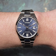 Citizen Tsuyosa Automatic Blue Dial Silver Steel Strap Watch for Men - NJ0200-50M