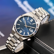 Citizen Tsuyosa Automatic Blue Dial Silver Steel Strap Watch for Men - NJ0200-50M