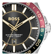 Hugo Boss Runner 3H Black Dial Silver Steel Strap Watch for Men - 1514210