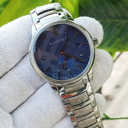Burberry Classic Blue Dial Silver Steel Strap Watch for Men - BU10007