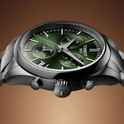 Tissot PR 100 Chronograph Green Dial Silver Steel Strap Watch for Men - T150.417.11.091.00