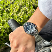 Seiko Prospex Diver Scuba Automatic Blue Dial Silver Steel Strap Watch for Men - SBEJ021