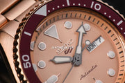 Seiko 5 Sports 55th Anniversary Limited Edition Rose Gold Dial Rose Gold Steel Strap Watch for Men - SRPK08K1