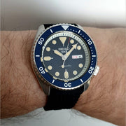 Seiko 5 Sports SKX Automatic Blue Dial Blue Silicone Strap Watch for Men - SRPD71K2