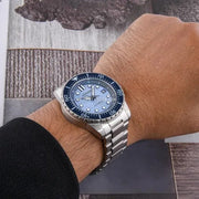 Citizen Mechanical Automatic Blue Dial Silver Steel Strap Watch for Men - NJ0178-81M